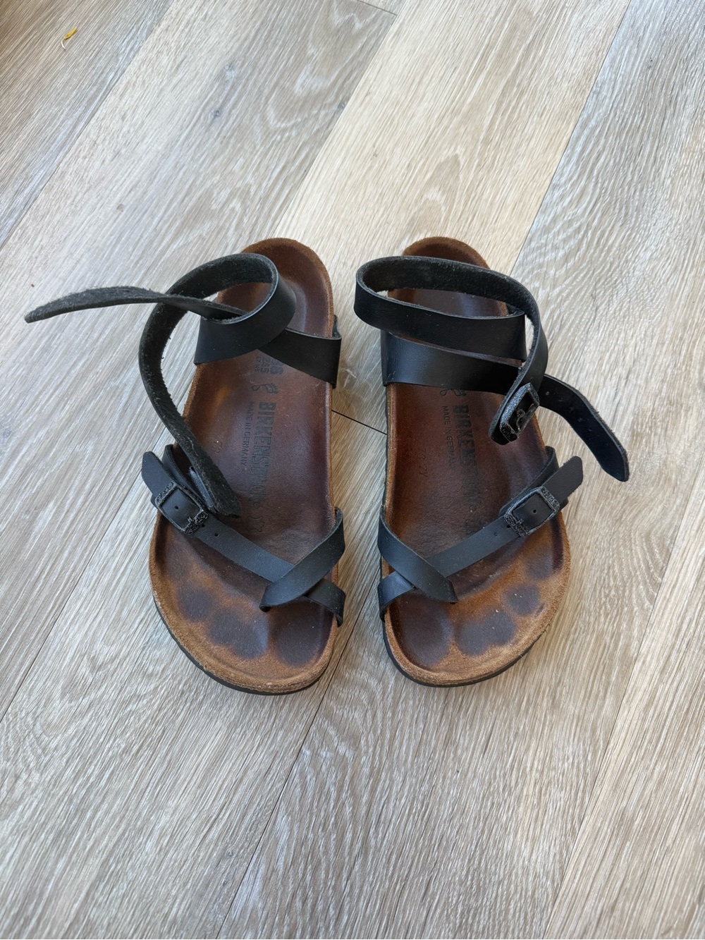 Birkenstock Black Leather Yara Ankle-Wrap Sandals